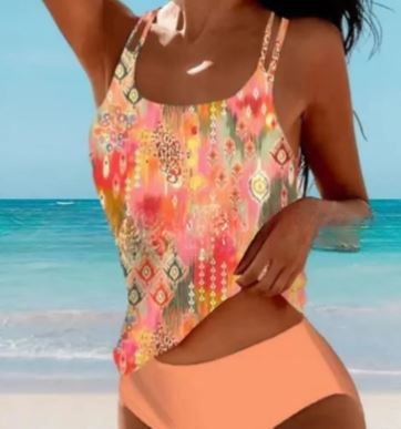 Paisley Print Halter One-Piece Swimsuit