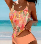 Paisley Print Halter One-Piece Swimsuit