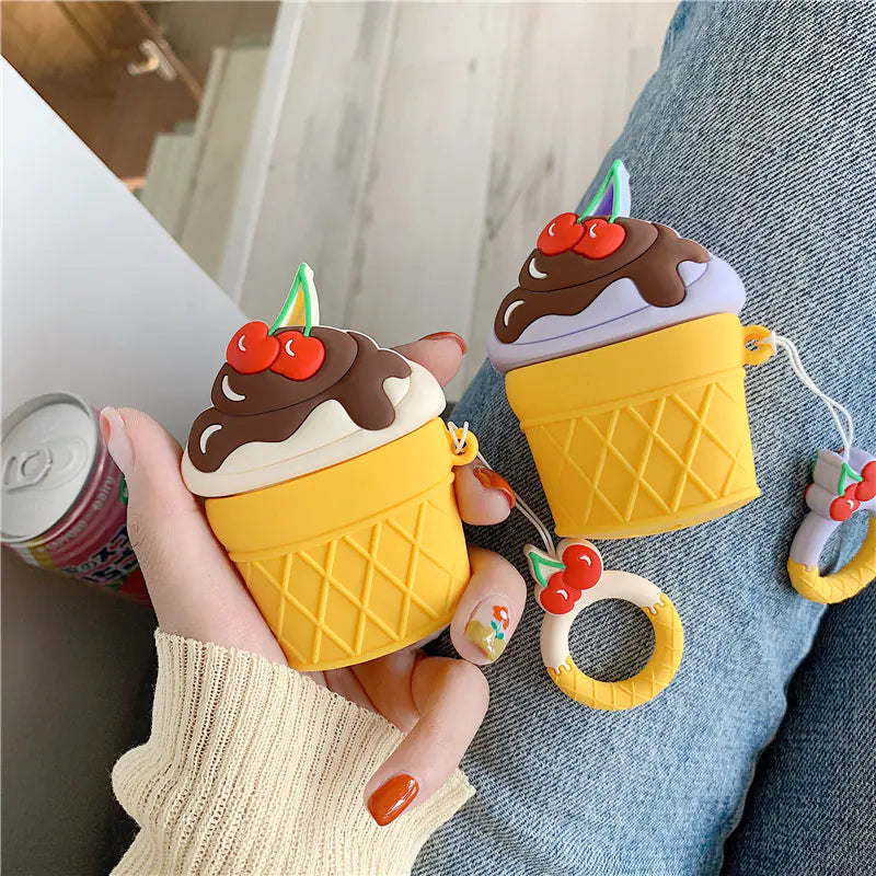 Strawberry Ice Cream Bluetooth Earphone Case Cover | Accessory