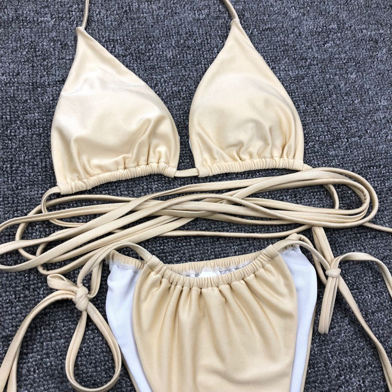 White Strappy Wrap Bikini Set