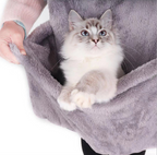Pet Backpack for Dogs and Cats, Fleece Double Shoulder Bag