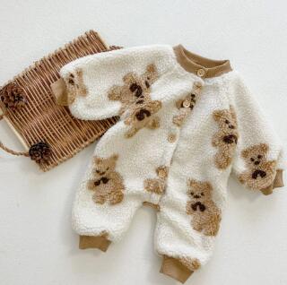 Autumn Velvet Teddy Onesie for Baby (One Piece)