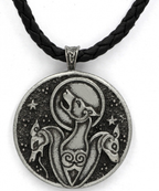 Celtic Symbol Hound Dog Pendant Necklace (Double-Sided)