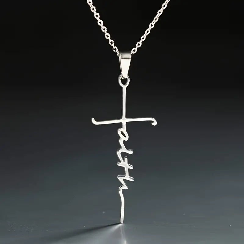 Stainless Steel Christian Cross Pendant Necklace (1pc) | Christian Jewelry