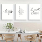 3pcs Set of Frameless Christian Bible Verse Prints | Christian Home Decor
