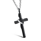 Stainless Steel Black Gold Cross Couple Necklace