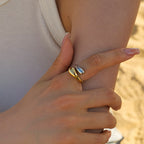 Adjustable Cross Ring for Women in Stainless Steel