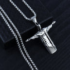 Retro Rio Jesus Pendant Necklace for Men (Hip Hop Style)