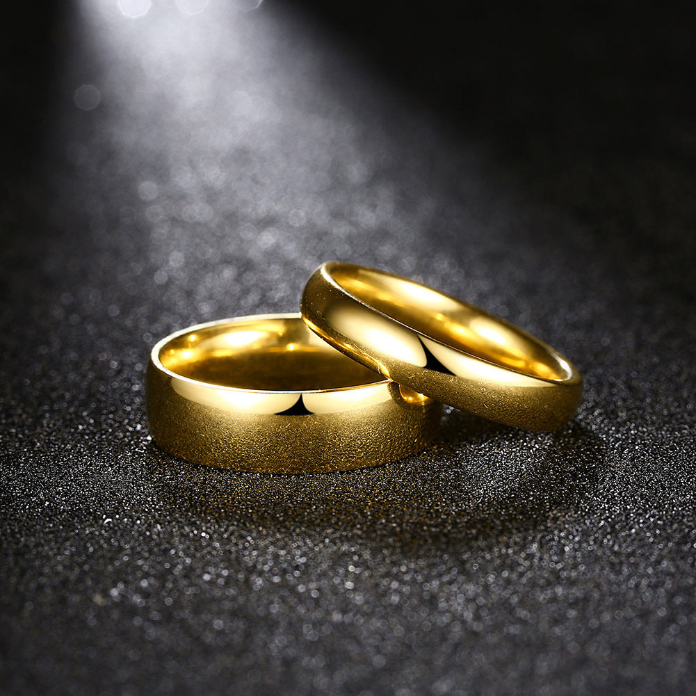4mm 6mm Steel Color Ring for Men & Women