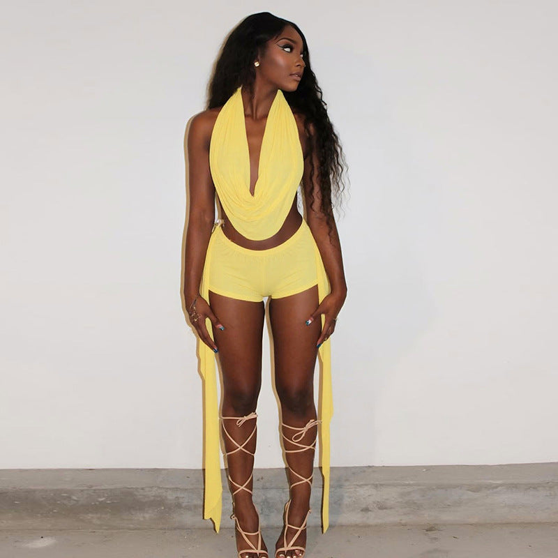 Women’s Halter Neck Top & Shorts Set