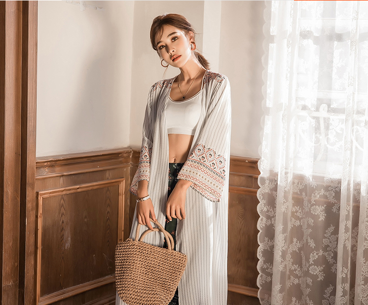 Bohemian Striped Lightweight Beach Cover-Up for Women