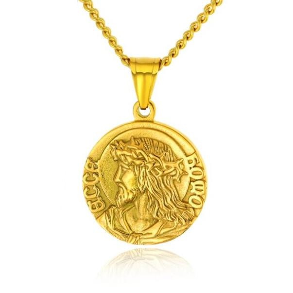 Titanium Steel Jesus Pendant Necklace