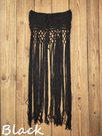 Hand-Crocheted Fringe Beach Cover-Up Skirt
