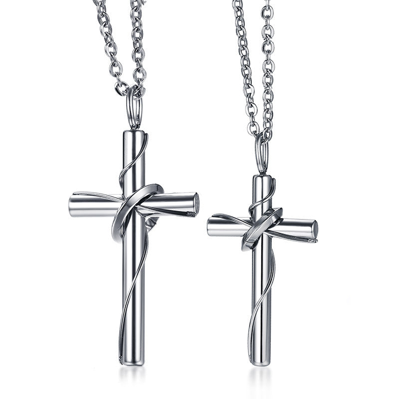 Stainless Steel Couple Cross Pendant Christian Jewelry | Christian Jewelry