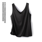 Versatile Women's Solid Silk Satin Tank Top