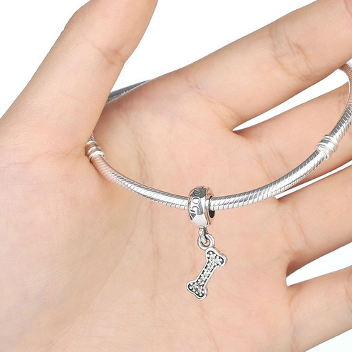 Silver Dog Bone Charm for DIY