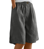 Cotton & Linen Women's Cropped High Waist Loose Shorts