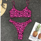 Neon Leopard Print Bikini Set