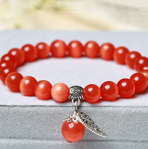 Handmade Cat's Eye Stone Crystal Bracelet