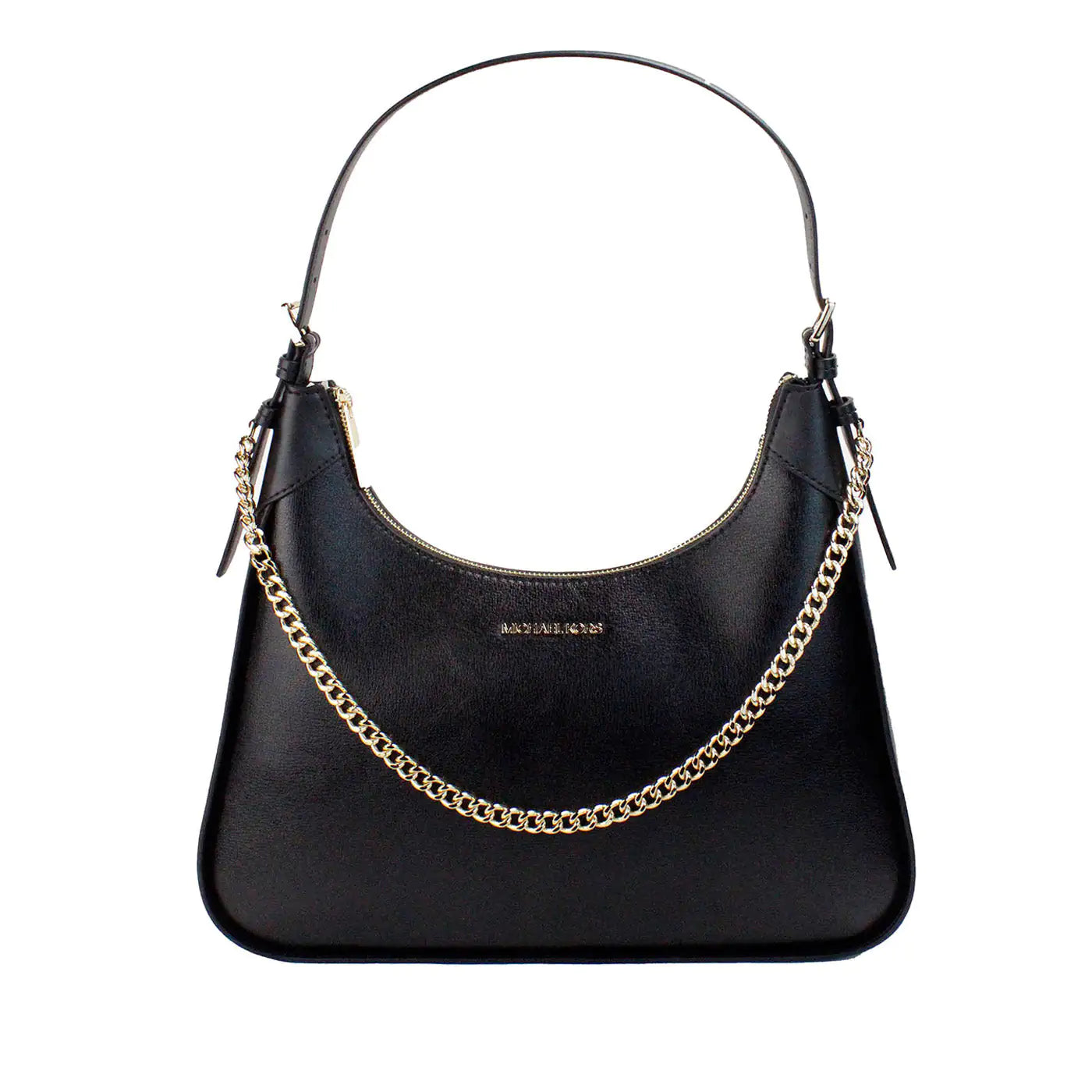 Michael Kors Wilma Large Black Leather Chain Shoulder Bag