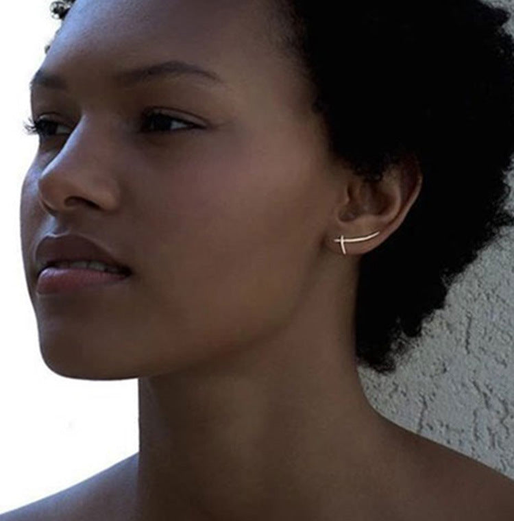 Silver Cross Earrings - Stylish Minimalist Design