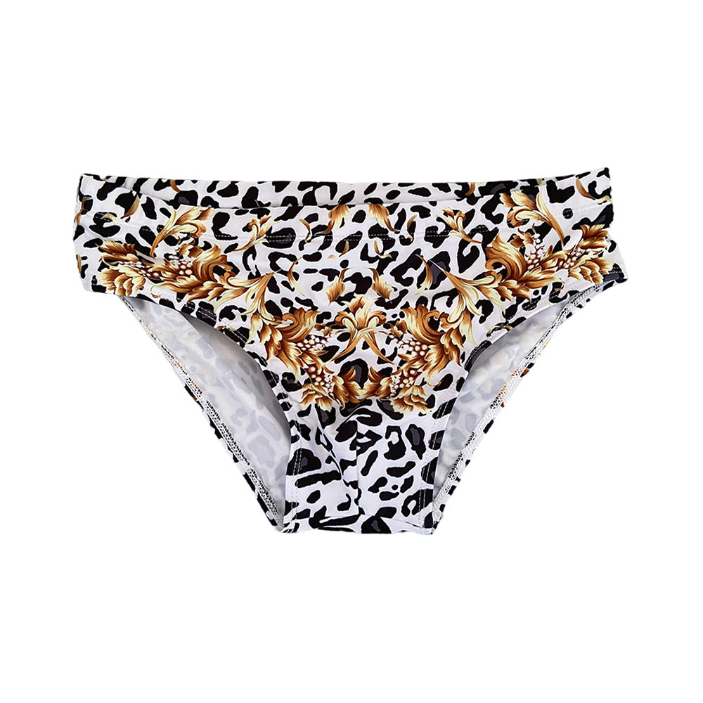 Men's Leopard and Gold Baroque Swim Briefs