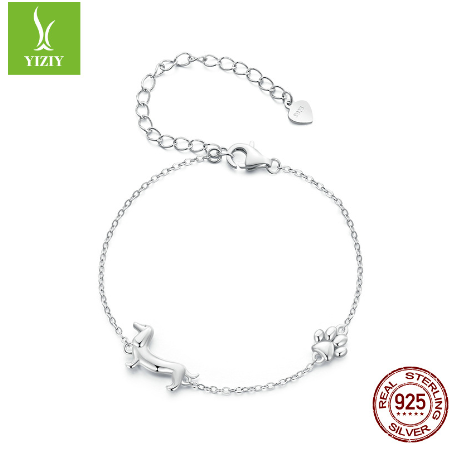 Silver Dachshund Dog Bracelet (One Piece) | Jewelry