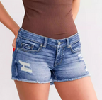 Women's Ripped Button Wadding Shorts