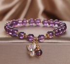 Amethyst Cat Pendant Bracelet for Women
