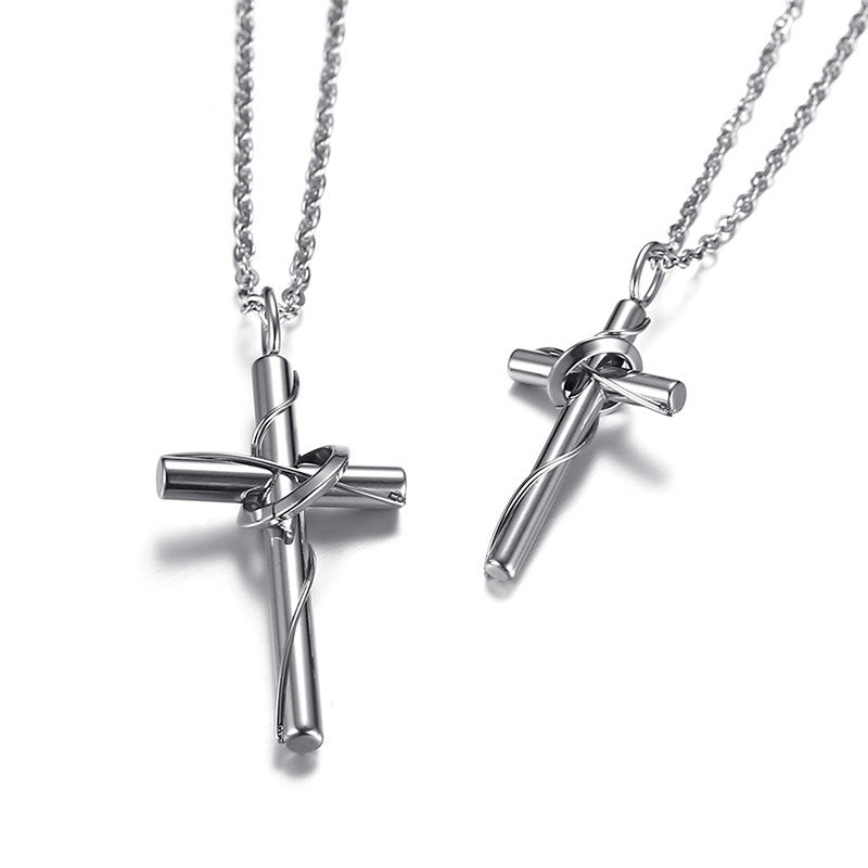 Stainless Steel Couple Cross Pendant Christian Jewelry | Christian Jewelry