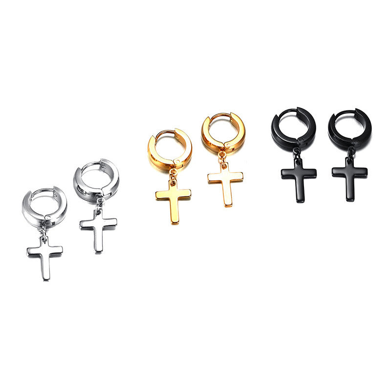 Stainless Steel Cross Earrings - Multiple Styles Available
