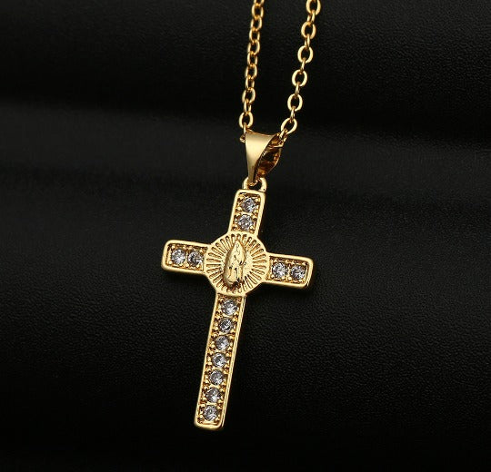 Cross Religious Accessories with Virgin Mary Pendant Necklace | Christian Jewelry