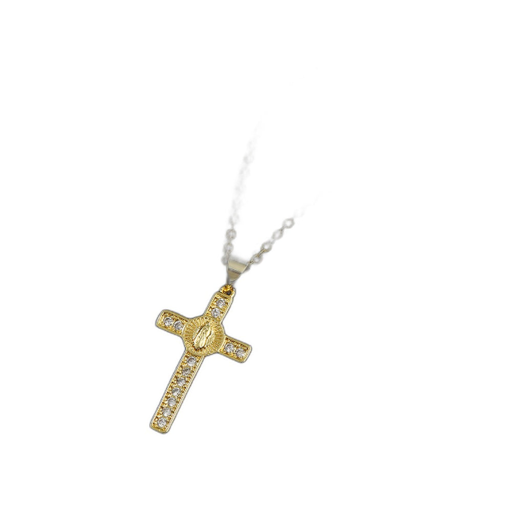 Cross Religious Accessories with Virgin Mary Pendant Necklace | Christian Jewelry