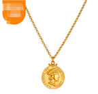18K Gold Plated Heart Cross Necklace with Angel Pendant