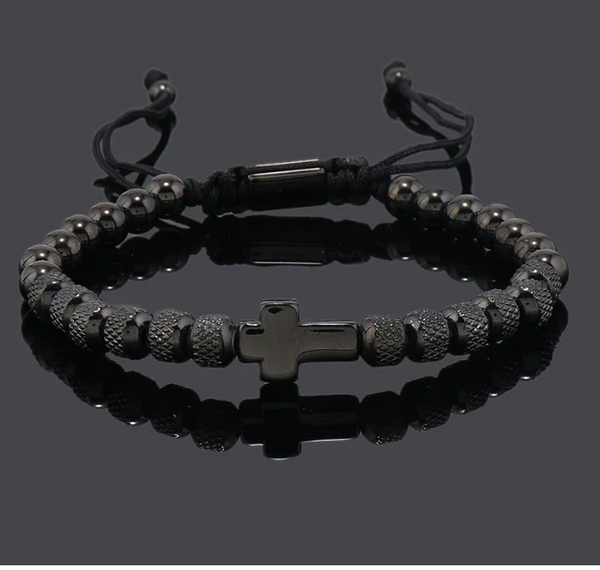 Steel Cross Adjustable Bracelet