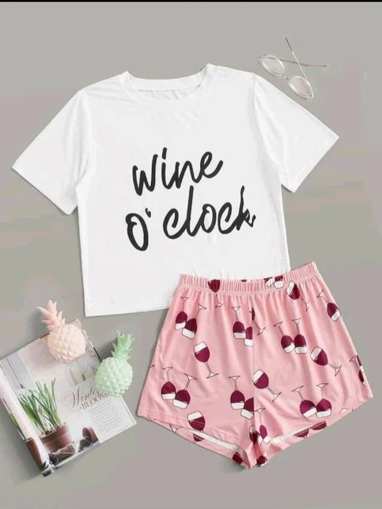 Elegant Women's Pajamas Set with Short Sleeves and Shorts