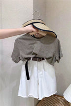 Girls' Short Sleeve T-Shirt and White Shorts Set