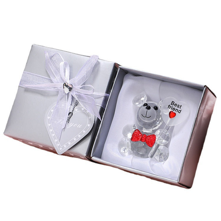 Crystal Bear Figurine for Baby Baptism and Weddings | Home Decor