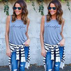 2019 Spring Women's Loose Fit Round Neck Tank Top