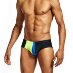 Color Block Triangle Swim Trunks - Quick Dry Swimwear