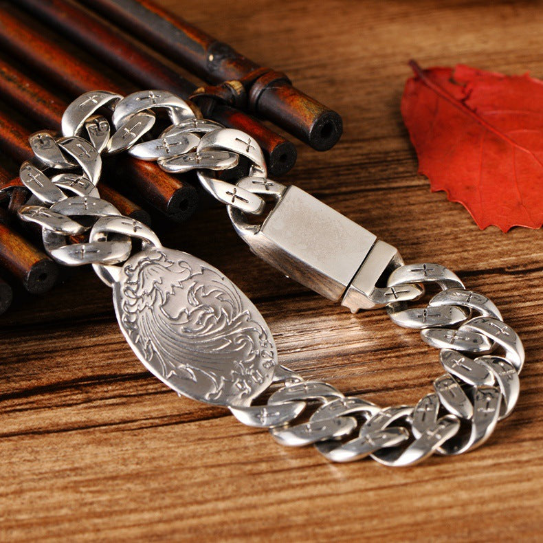 Men's Cross Bracelet with God Eye and Phoenix Pattern | Jewelry