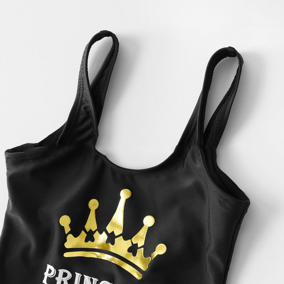 Family Matching Crown King Queen Prince Princess Swimwear