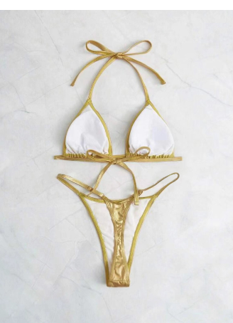 Velvet Triangle Thong Bikini Set