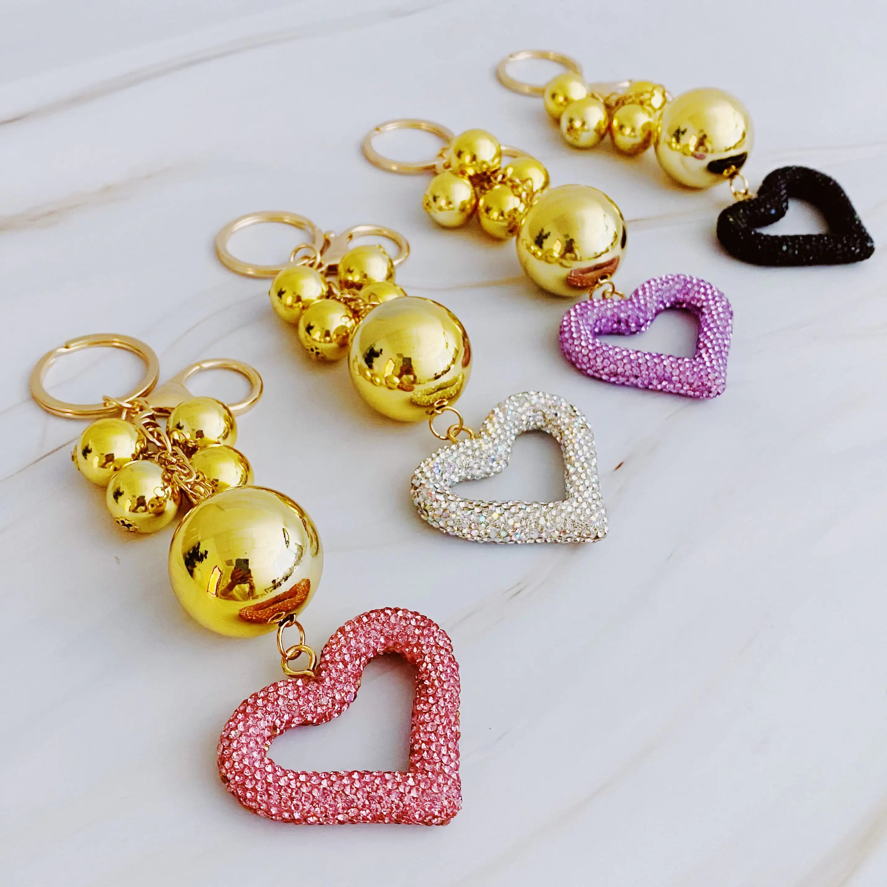 It Girl Glam Heart Bauble Key Chain | Accessory