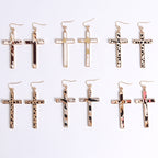 Fashionable Leopard Print Cross Earrings with Leather | Christian Jewelry