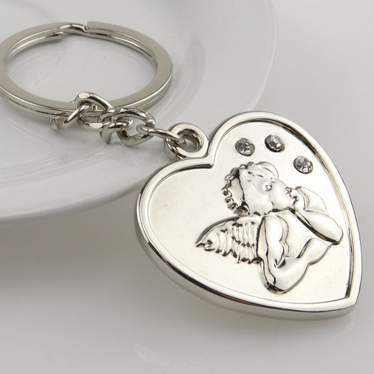 Heart-Shaped Angel Keychain with - Custom Gift | Accessory