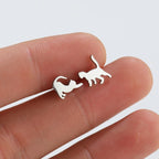 Minimalist Stainless Steel Cat Earrings for Girls (1 Pair)