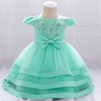 Floral Lace Baby Dress for Baptism and Birthday Photos