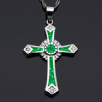 Opal Resin Cross Pendant Necklace Fashion Jewelry