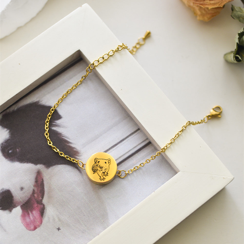 Pet Hair and Bone Ash Portrait Bracelet for Pets